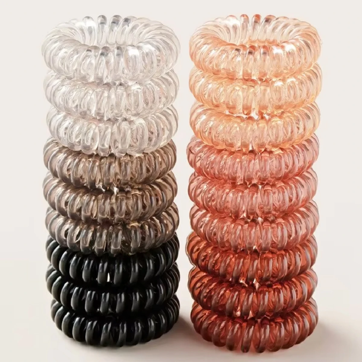 

18 pieces women's non-crease spiral headband multi-color waterproof high stretch simple phone line scurry