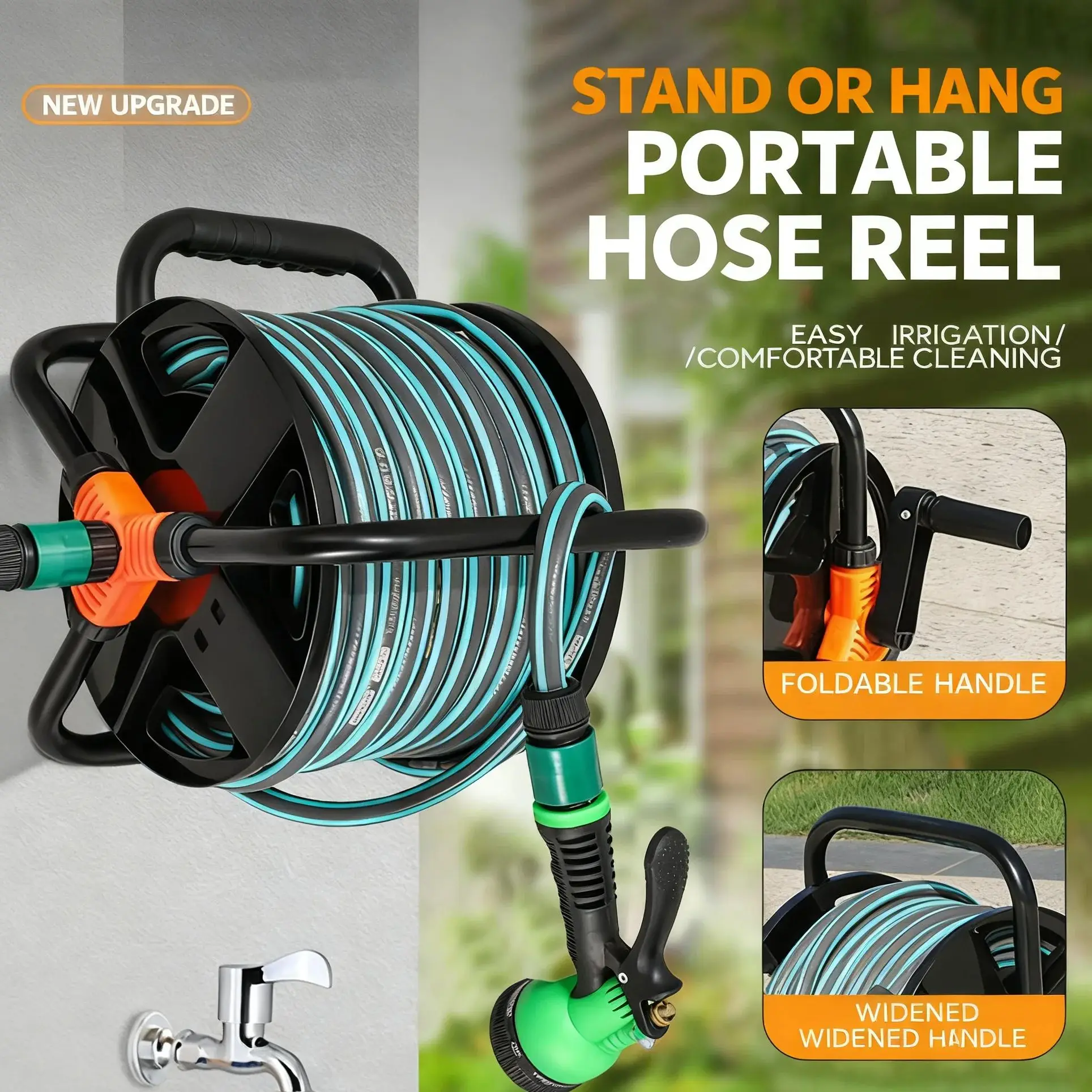 

Ручная катушка для садового шланга, тележка для хранения водопроводных труб, однорычажный охладитель для труб, бытовые запасные части, оборудование для садового инструмента