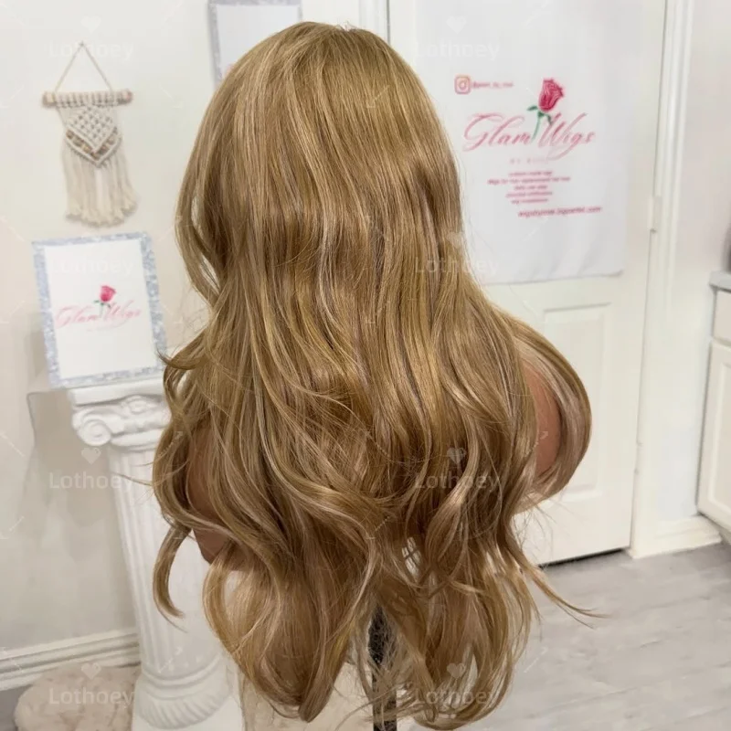 옴브레 허니 골든 블론드 바디 웨이브 체스트넛 브라운 루즈 웨이브 13x4 레이스 프론트 100% 인모 가발 프리플럭 풀 레이스