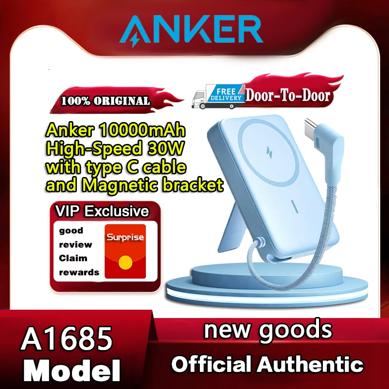 

Внешний аккумулятор Anker Zolo 10K, 30 Вт, с кабелем type-c, 10000 мАч