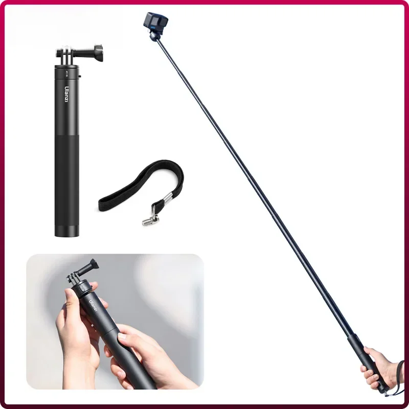 Ulanzi Go-Quick II 59 Zoll Selfie Stick Magnetische Schnellverschluss-Gopro-Halterung für Gopro Unsichtbarer Stange für Insta360 Action-Kamera