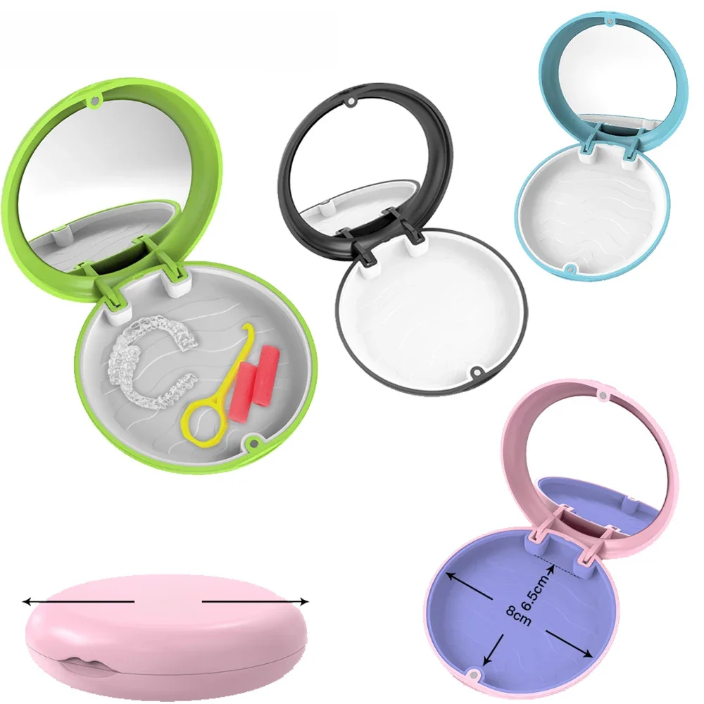 Étui de voyage pour prothèses dentaires, 1 pièce, étui de retenue dentaires, miroir, protection buccale, boîte de retenue, aligneur orthodontique, organisateur d'accès au dentisterie