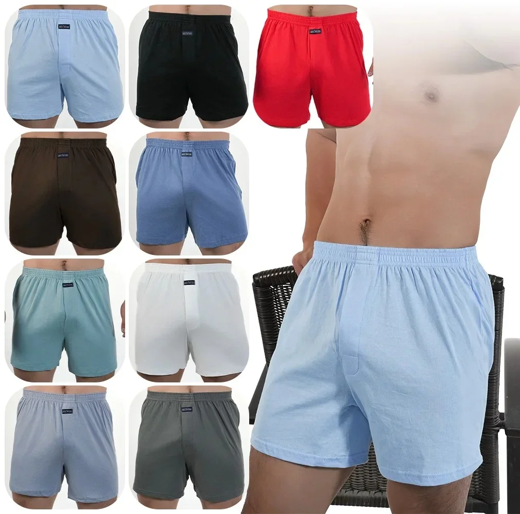 Męskie bokserki z czystej bawełny Męska bielizna z wysokim stanem Duża bielizna Casual Solid Underpants Plus Size Alo Pants Pajama Boxers M-3XL 2025 — zdjęcie 2