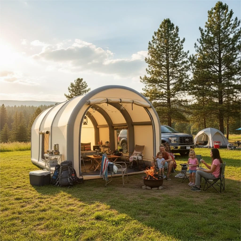 

Надувное автомобильное укрытие для гаража, сверхмощная надувная автомобильная палатка из ПВХ, водонепроницаемая и устойчивая к ультрафиолетовому излучению, с воздушным насосом и двумя окнами для улицы