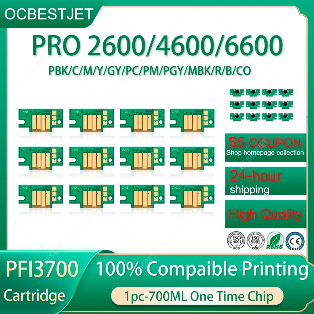 

For Canon PFI 2700 3700 Cartridge Chip 700ML PRO 2600 4600 6600 GP 4600s 6600s Printer Chips One Time Ink Cartridge Chip