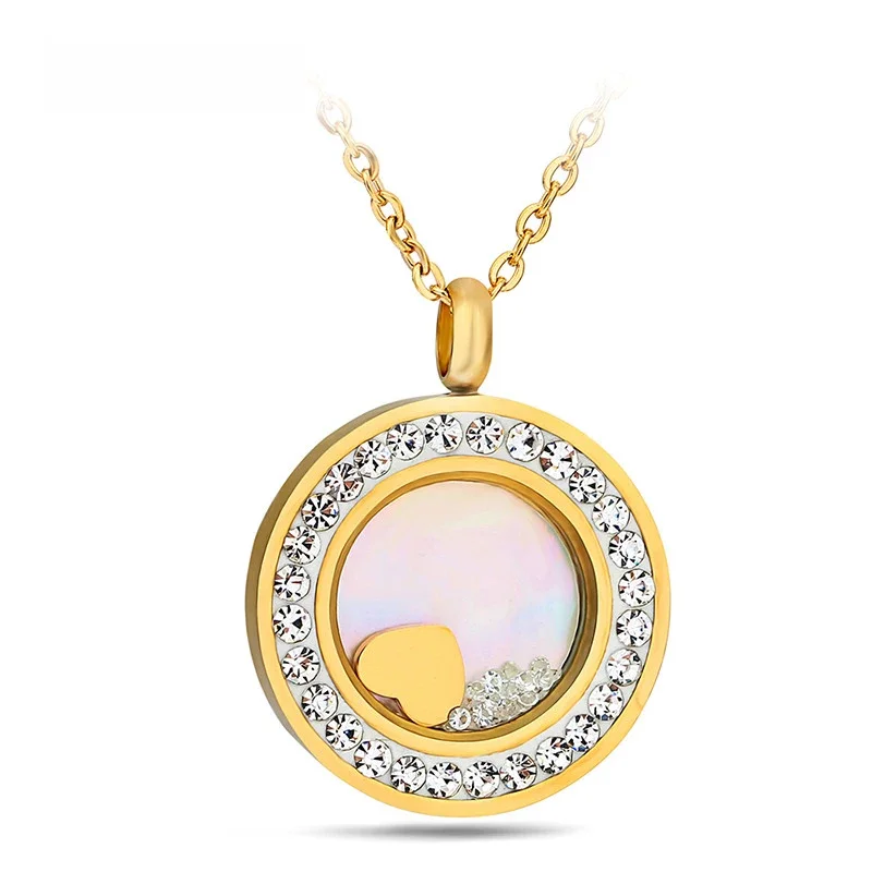 NIBA Fashion Zircon Hollow Heart Wisiorek do naszyjnika Biżuteria ze stali nierdzewnej 316L modne naszyjniki dla kobiet — zdjęcie 2