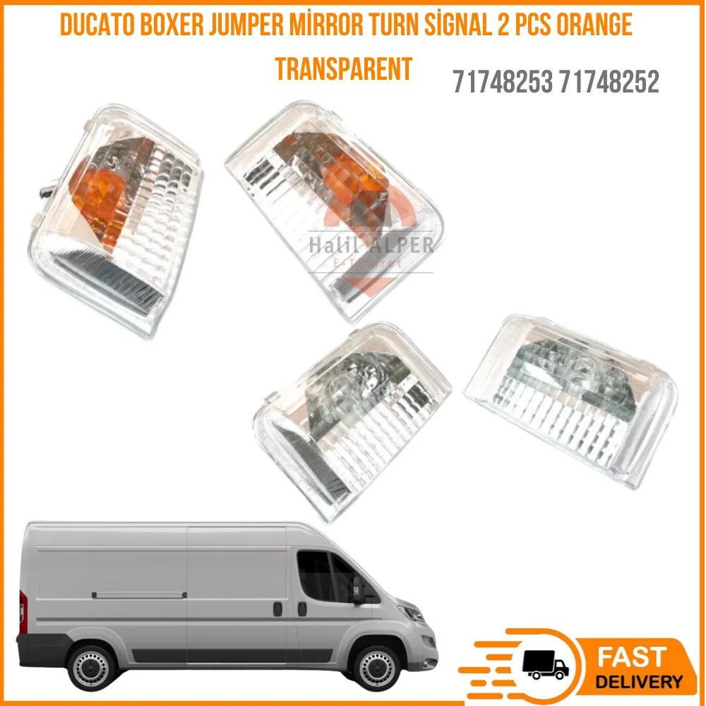 For Ducato Boxer Jumper mirror turn signal lamp 2PCs Orange Transparent right left 2PCs side indicator lamp lens 71748253