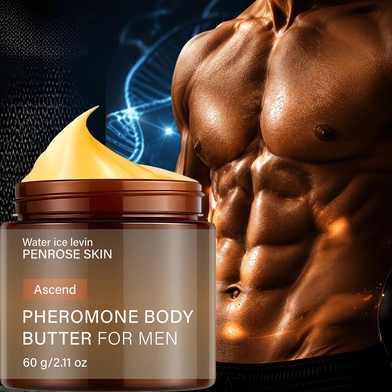 Water Ice Levin Men Body Butter Lotion Long Lasting Moisturizing Firming Fragranced Daily Whole Body Skin Care Cream 60g