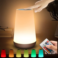 13-Color Changing RGB Night Light Table Lamp Dimmable Bedside Lamp Remote USB Rechargeable for Bedroom Portable Room Lighting