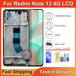 6.67'' AMOLED For Xiaomi Redmi Note 13 4G 23124RA7EO Note13 4G 23129RAA4G LCD Display Touch Screen Digitizer Assembly Replace