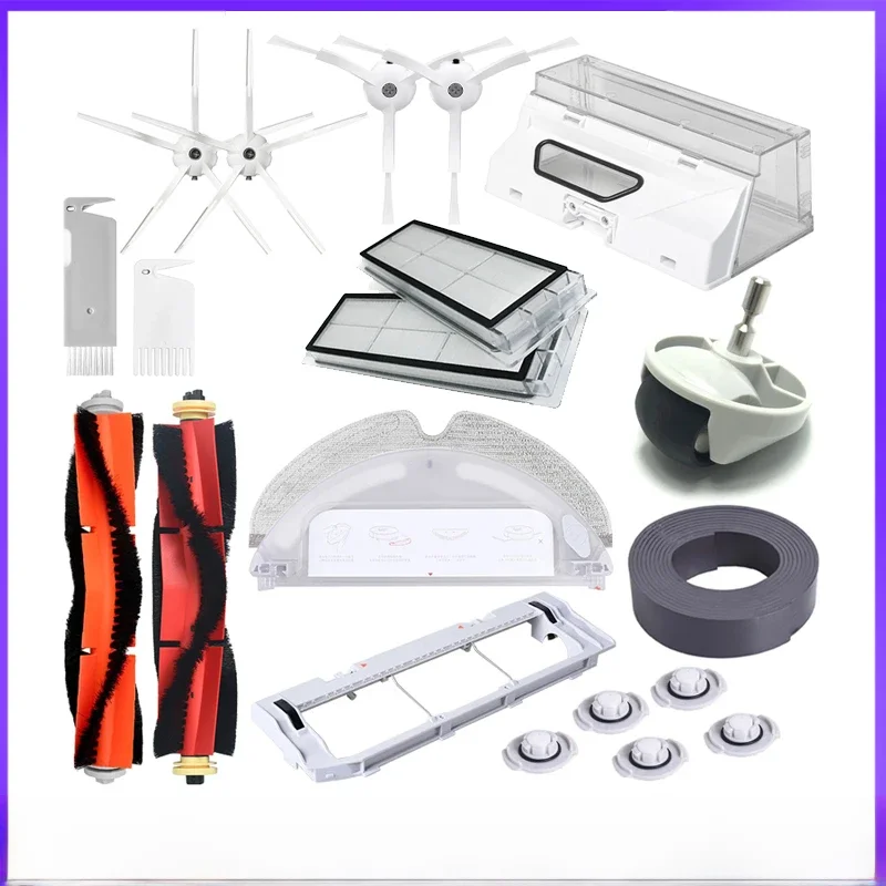 Boîte à poussière de réservoir d'eau pour XiaoMi Roborock S5 S50 S51 S55 S6 S60 S6, pièces de rechange pour aspirateur pur, accessoires de brosse latérale/principal
