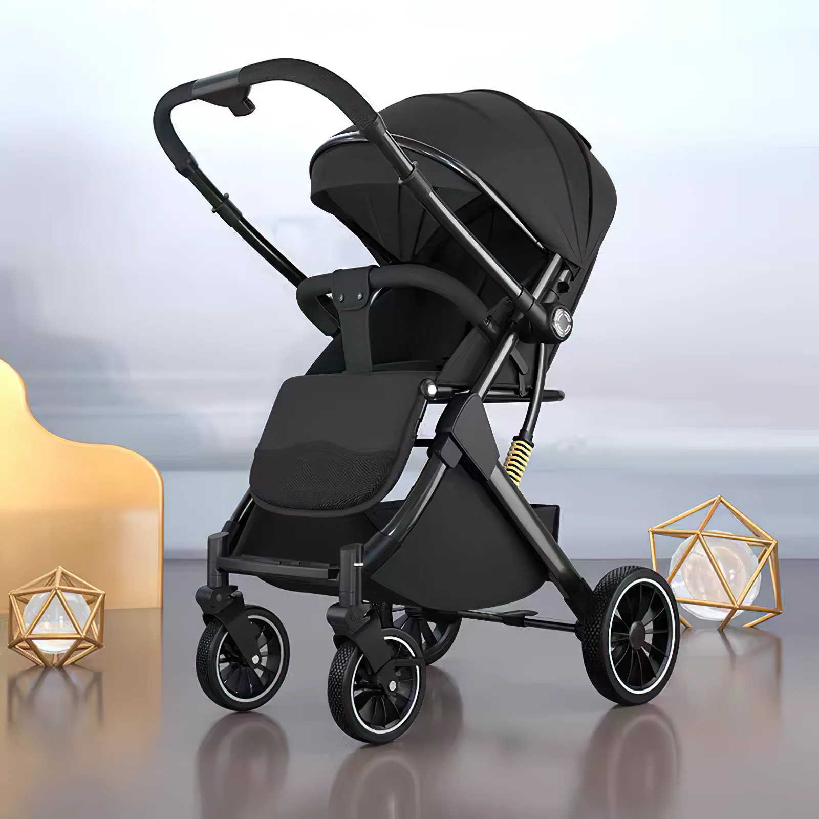 Baby Stroller High View, Two-way baby stroller, newborn baby rocker, lightweight, folk, oven where shock absorber