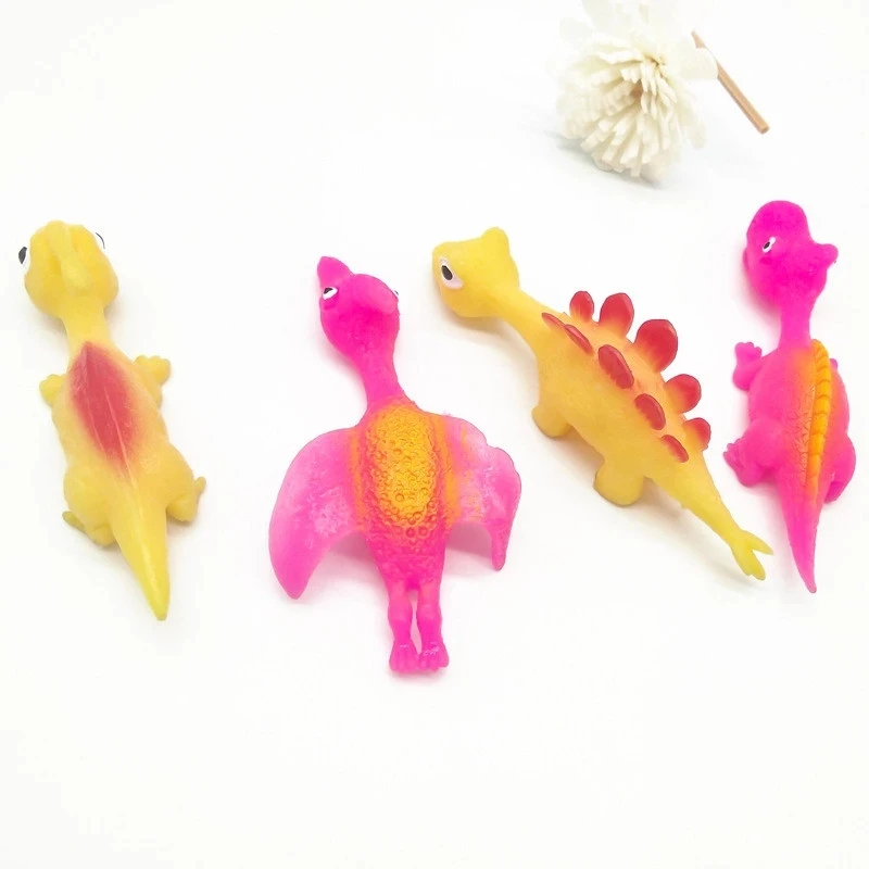 5-20PCS Katapult Starten Dinosaurier Spaß Heikles Schleuder Küken Praxis Huhn Elastische Fliegen Finger Vögel Klebrige DecompressionToy