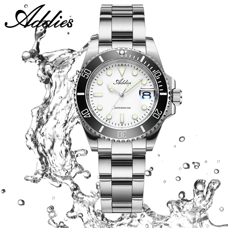 ADDIES Luxury Women Watch Stainless Steel Quartz Wristwatch 50M Waterproof Luminous Date Display Calendar Wrist Watch for Woman