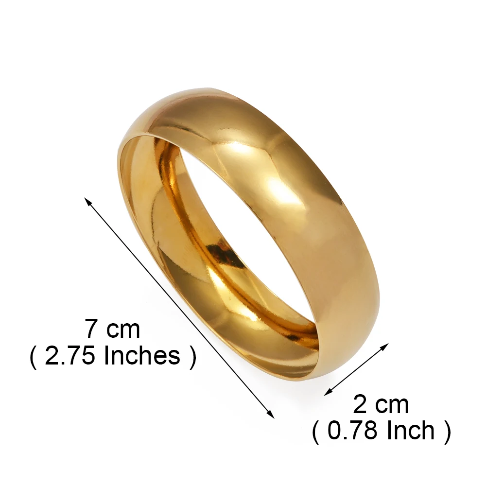 Arab 7CM Gold Plated Bracelets for Women Girls Round Dubai Bangles African Arabic Wedding Jewelry #192216