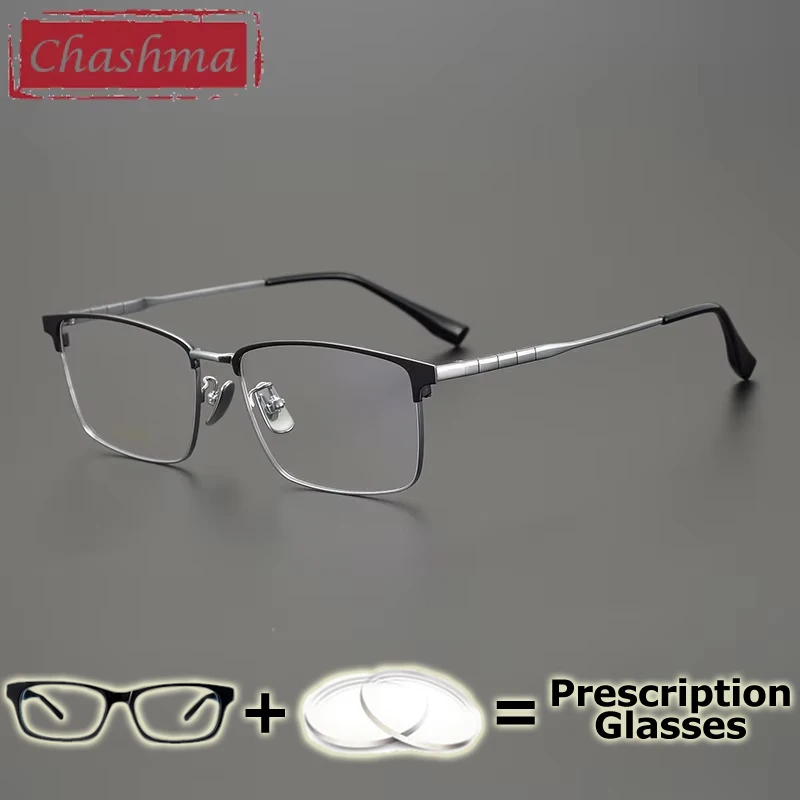 

Chashma Prescription Glasses Men Pure Titanium Myopia Eyeglasses Frames Gentlemen Fashion Optical Multifocal Lenses Spectacles