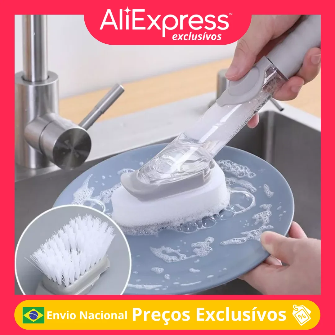 فرشاة تنظيف متعددة الوظائف ، 2 في 1 ، منظف موزع ، عملي ، مدمج ، نظافة المطبخ ، متين ، تخزين سهل الاستخدام #1