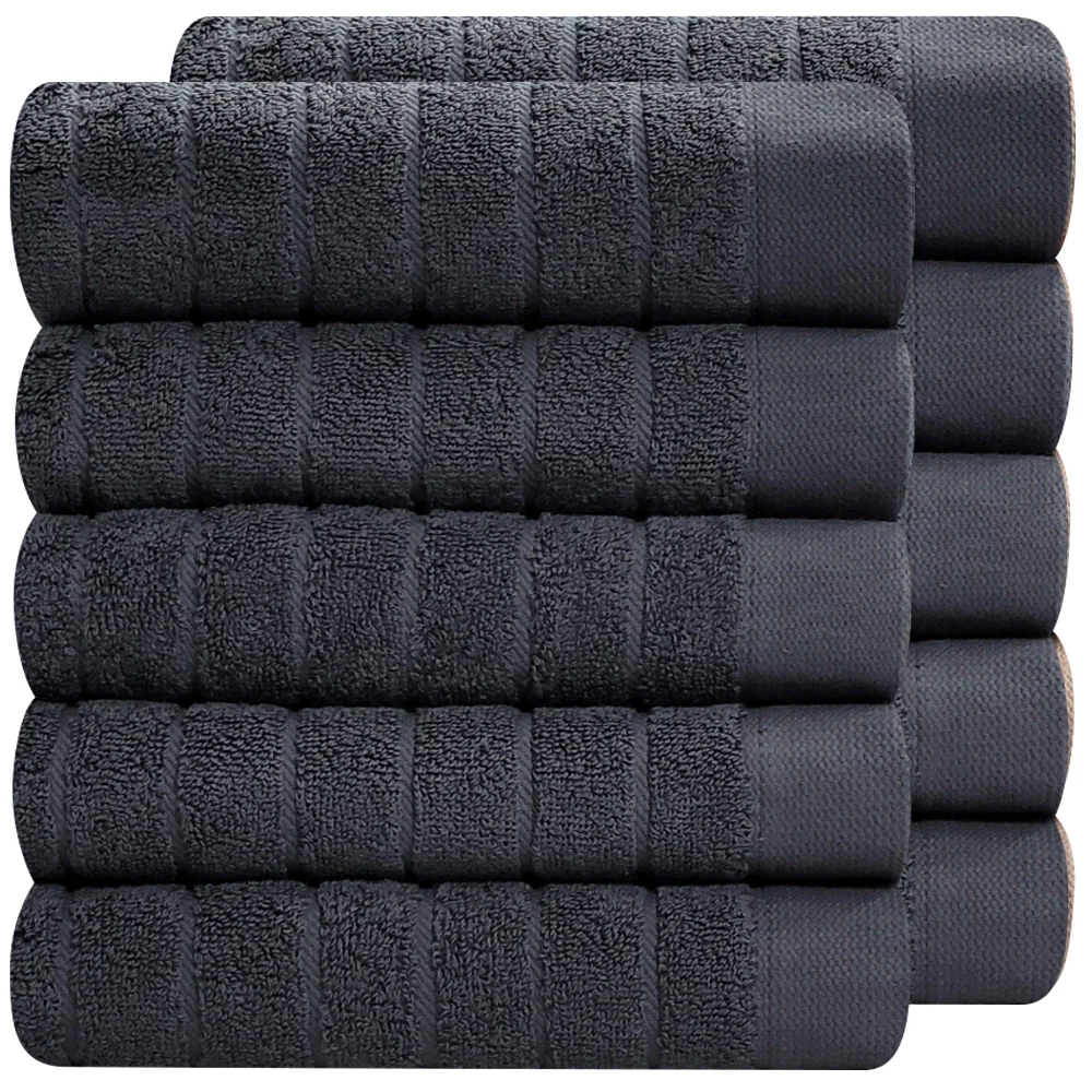 [Daju Towel]5/10 Hotel Towel 200g 40cmx80cm Thick, non-fluorescent, high-grade cotton towel dark gray