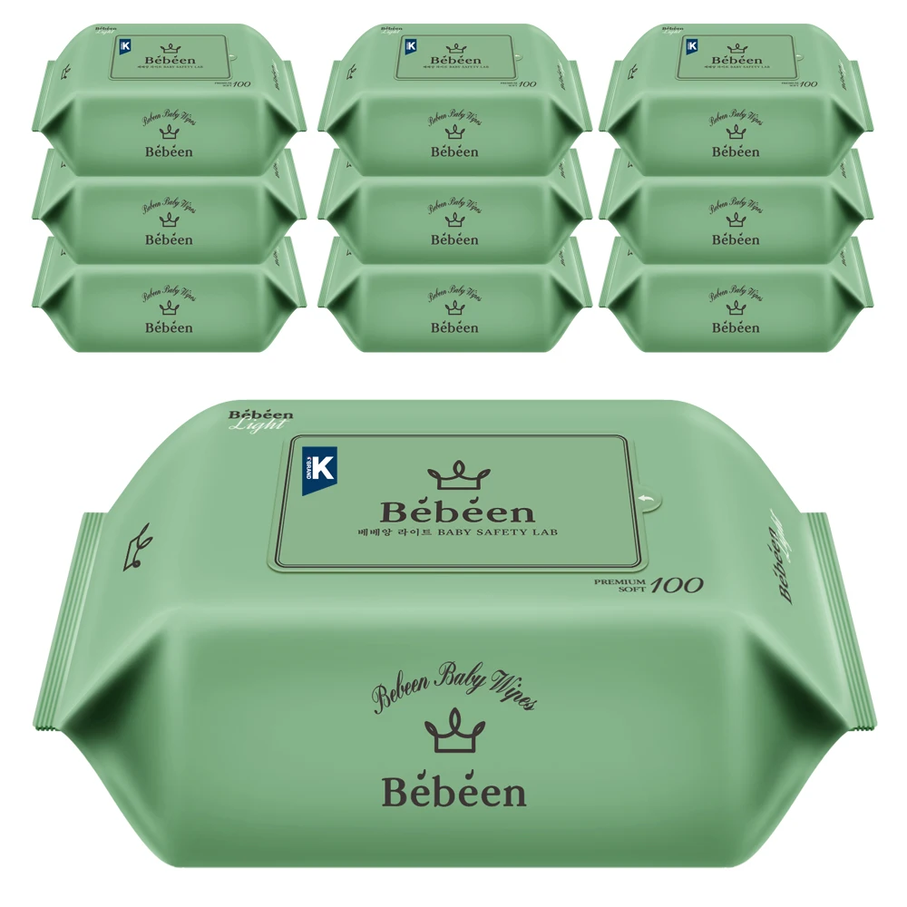 [BEBEEN] Light Wipes Refill 100 Sheets 10 Packs