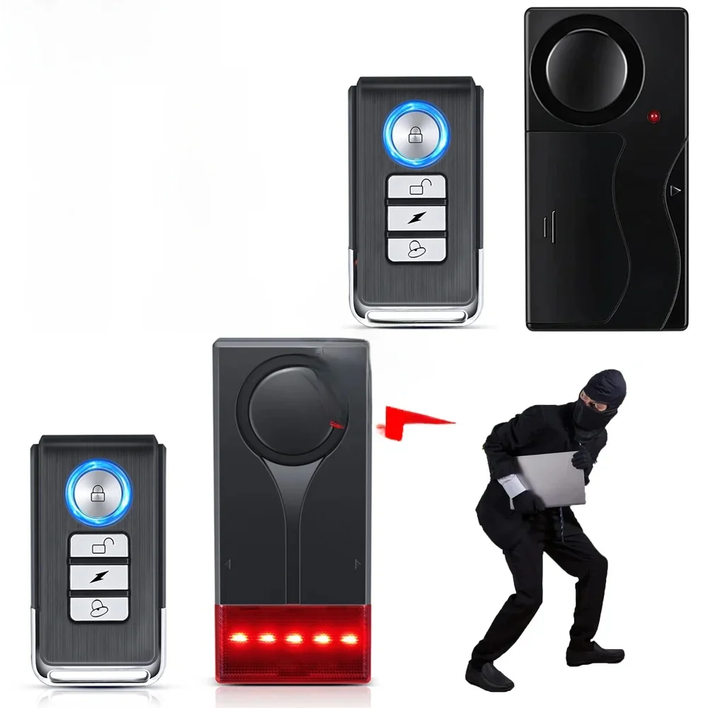 AliExpress camluxy Camluxy Anti-Theft Alarm 108db Loud Door and Window Alarm Wireless Vibration Alarm with Remote Control Bicycle Security Sensors