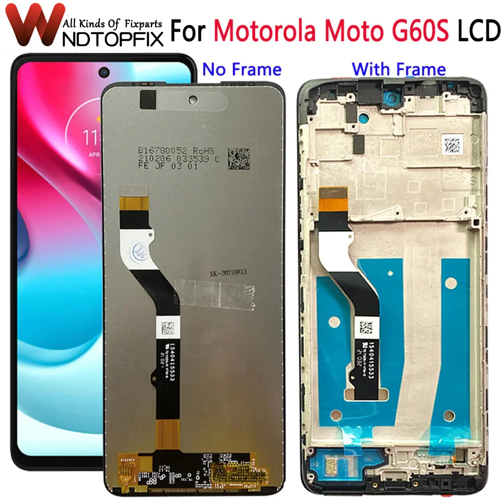 

6.8'' For Motorola Moto G60S LCD With Frame Touch Panel Screen Display Digitizer Assambly For Moto G60S XT2133-2 Display