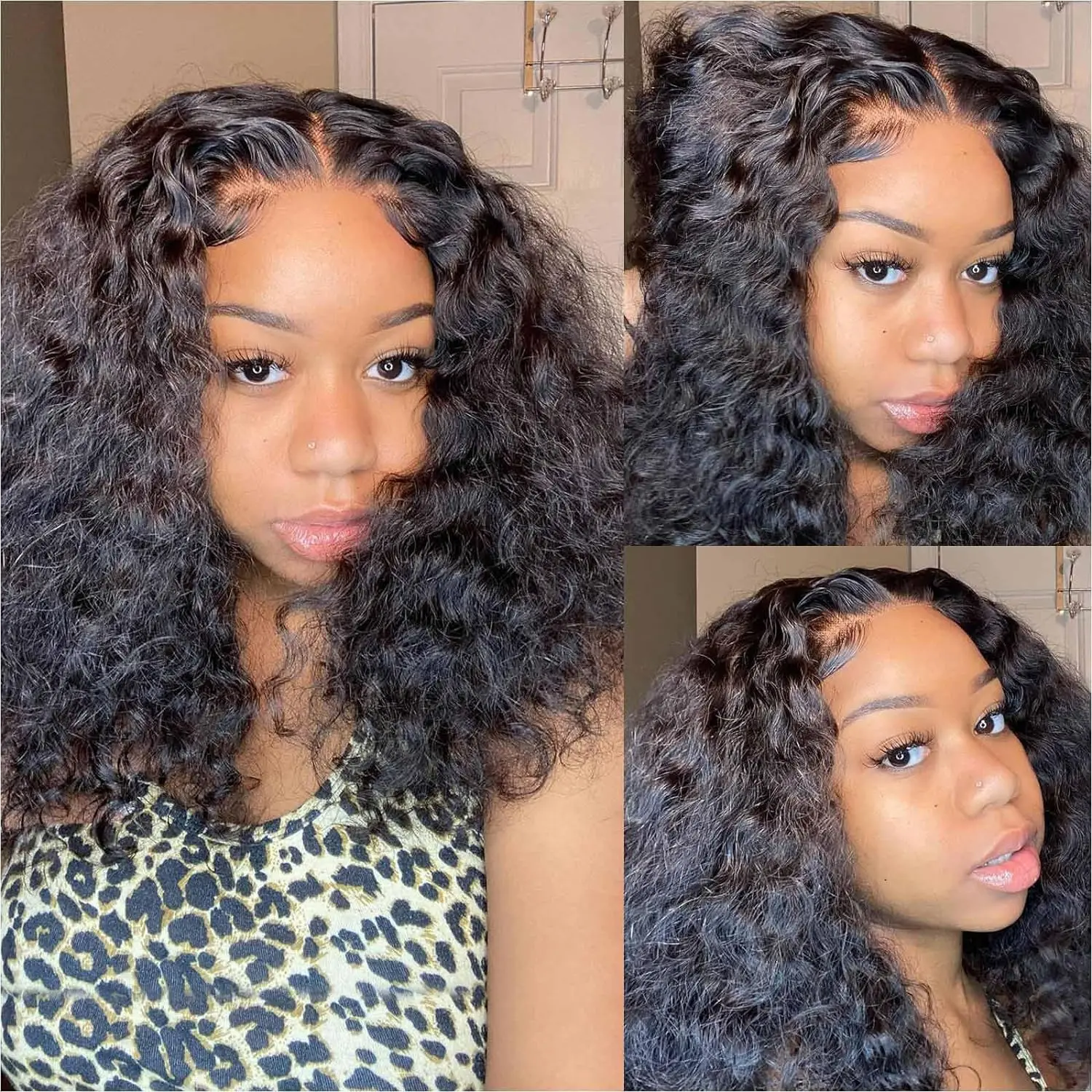 Short Curly Bob Wigs 13x6 Deep Wave Lace Frontal Wig 13x4 Lace Front Human Hair Wigs Natural Color Bob Wig on Clearance Cheap