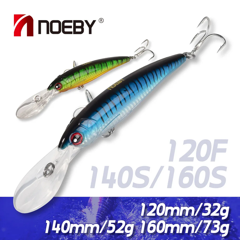 Noeby Trolling Minnow przynęty 12cm 14cm 16cm pływający wolno tonący Wobbler sztuczna przynęta okonie morskie przynęta na ryby słonowodne