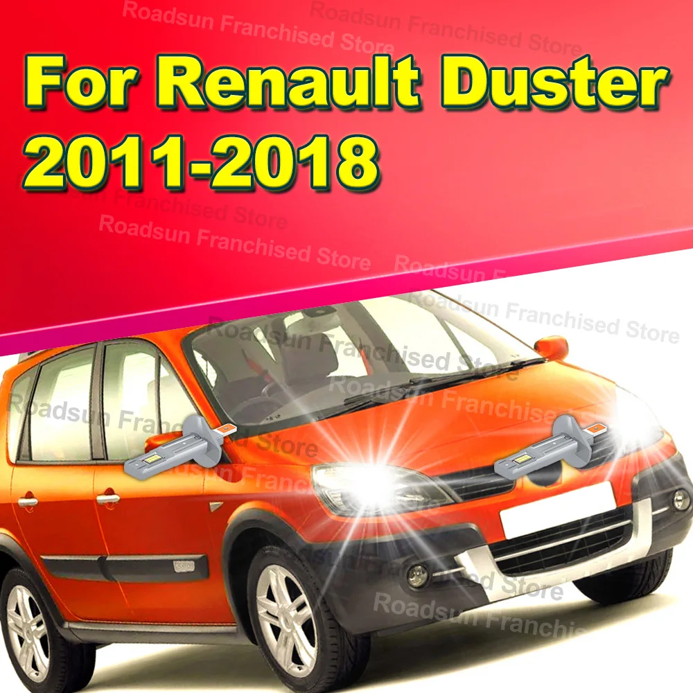 

2X автомобильные лампы для фар 30000LM, двусторонние чипы CSP H1 для Renault Duster 2011-2018 2012 2013 2014 2015 2016 2017