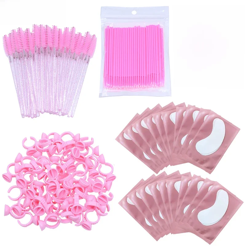 Ensemble d'outils d'extension de cils, 264 pièces, Micro brosses à cils, bande adhésive, porte-anneau de colle, tampons sous les yeux, applicateurs de baguette de Mascara