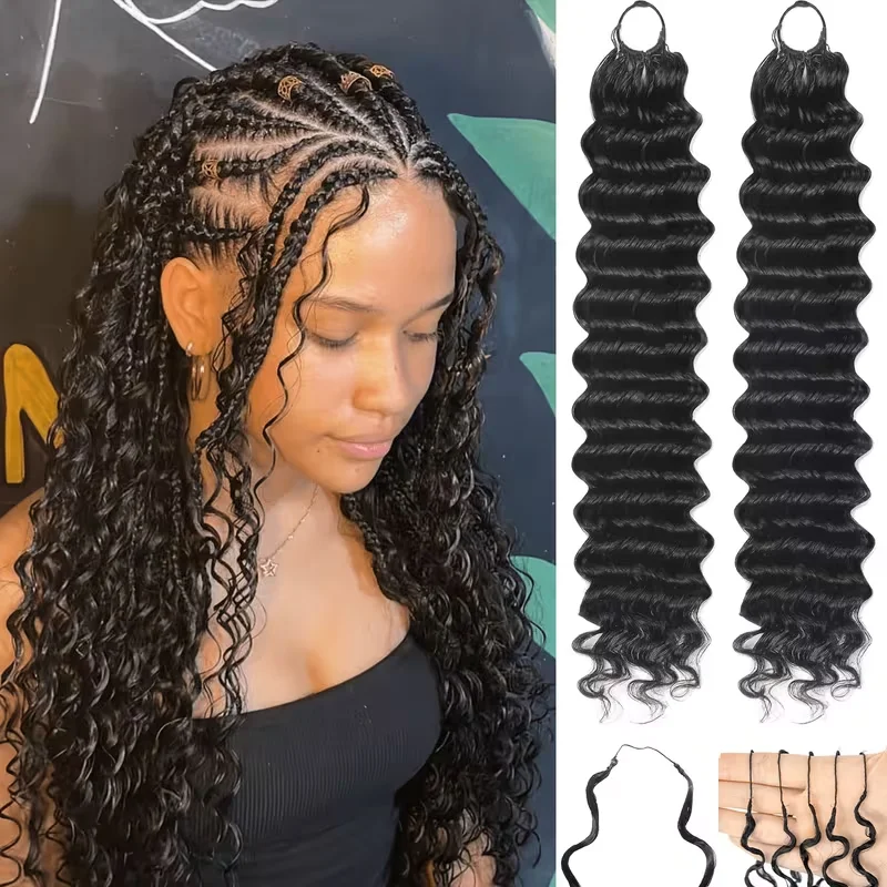 15A Ondulées Profondes Miracle Knots Crochet Bouclés Birmans 14-26 pouces Tresses Bohèmes Pré-Séparées Effet Plume Mèches 100% Cheveux Humains