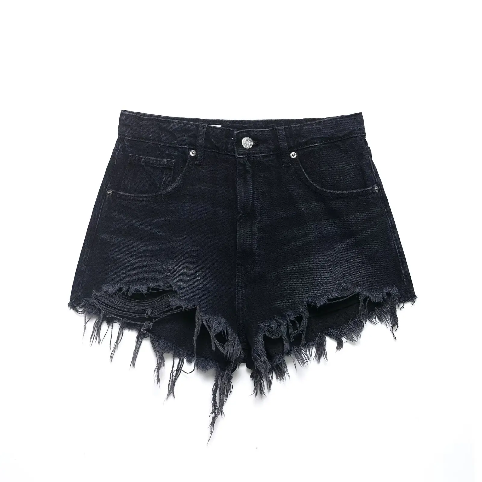 Vintage High Waist Denim Shorts Women Ripped Distressed Jean Shorts Y2K Aesthetic Frayed Hem Sexy Hot Pants Summer Streetwear