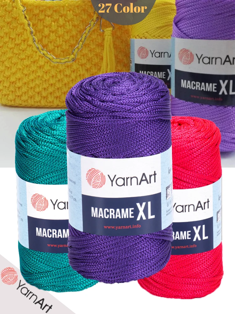 YarnArt Macrame XL Yarn - 27 Color Options - 130 Meters(250gr) - Polyester - Wall Ornament - Cover - Curtain - Basket - Flower Pot -  Cardigan -