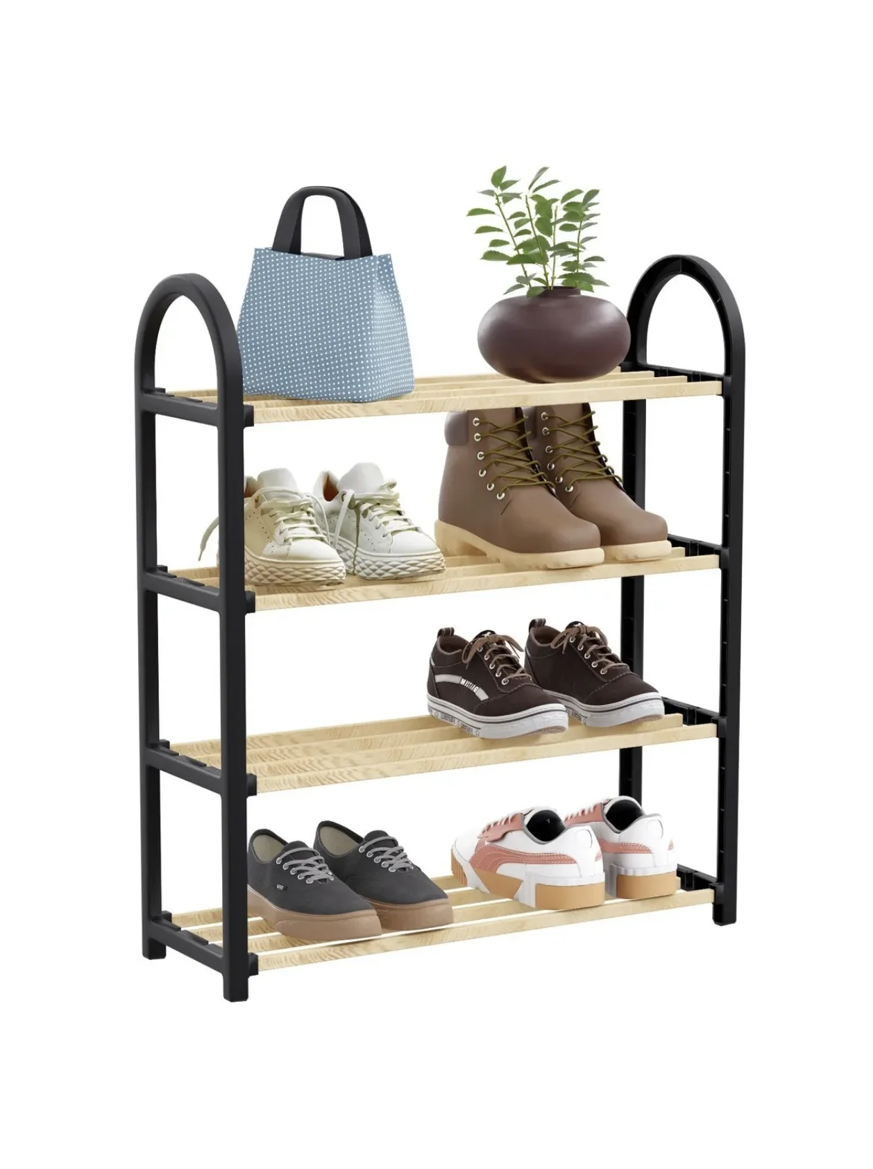 

4 Layer Wooden Shoe Rack Multi-layer Organizer Shelves Bathroom Shelf Model Designer Rack Storage Holders Shoerack Room Furnitur