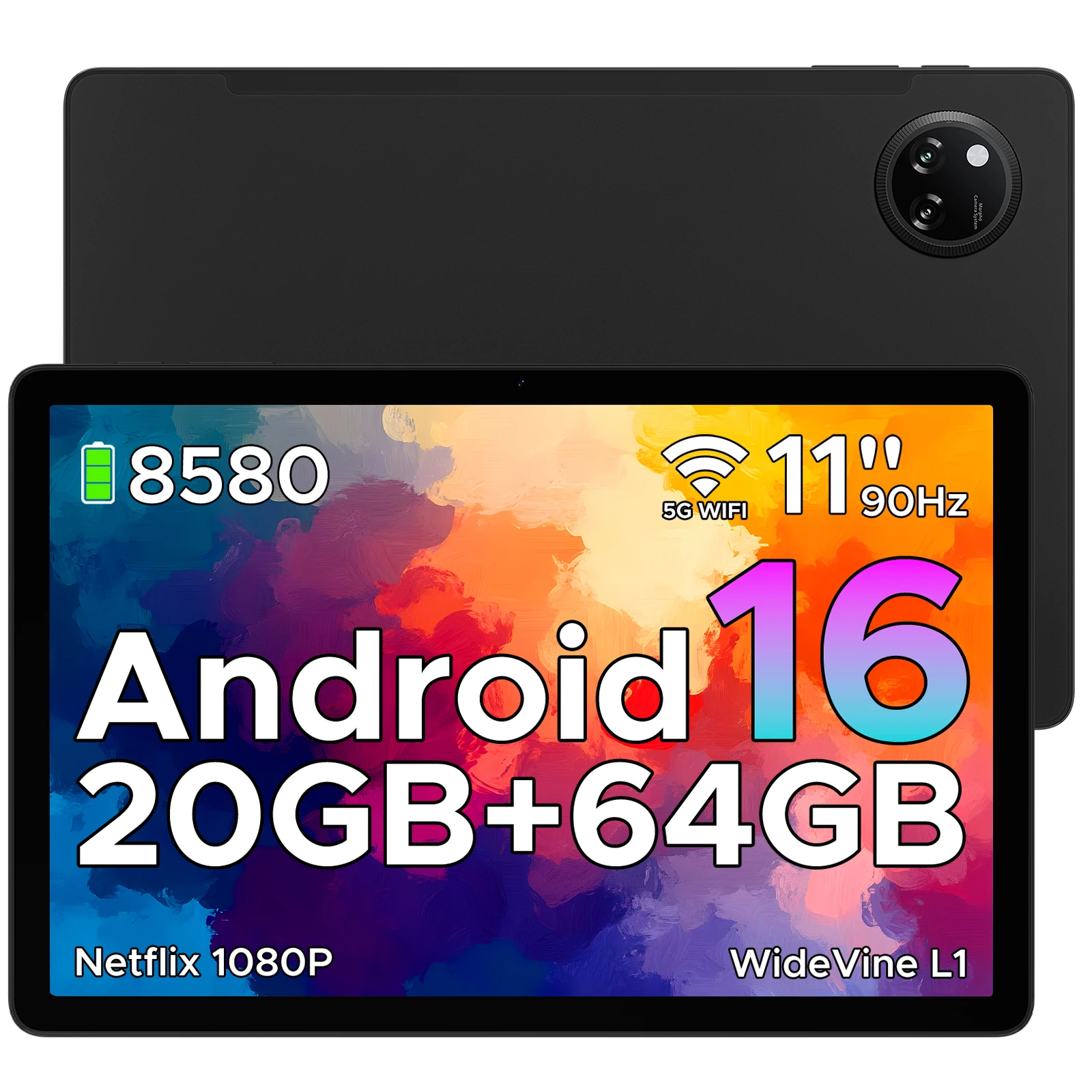 DOOGEE TAB A9+ 11 Inch Android 16 Tablet, 8580mAh Tablet With Keyboard, T7200 Octa Core Android Tablets, 20GB + 64GB/2TB, 13+5MP