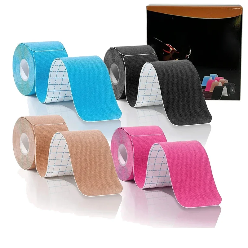 Kinesiology Tape Stickers 20. wstępnie przycięte paski Wodoodporna, oddychająca taśma lateksowa Kostka Kolana Elastyczne taśmy sportowe Bandaż fitness — zdjęcie 2