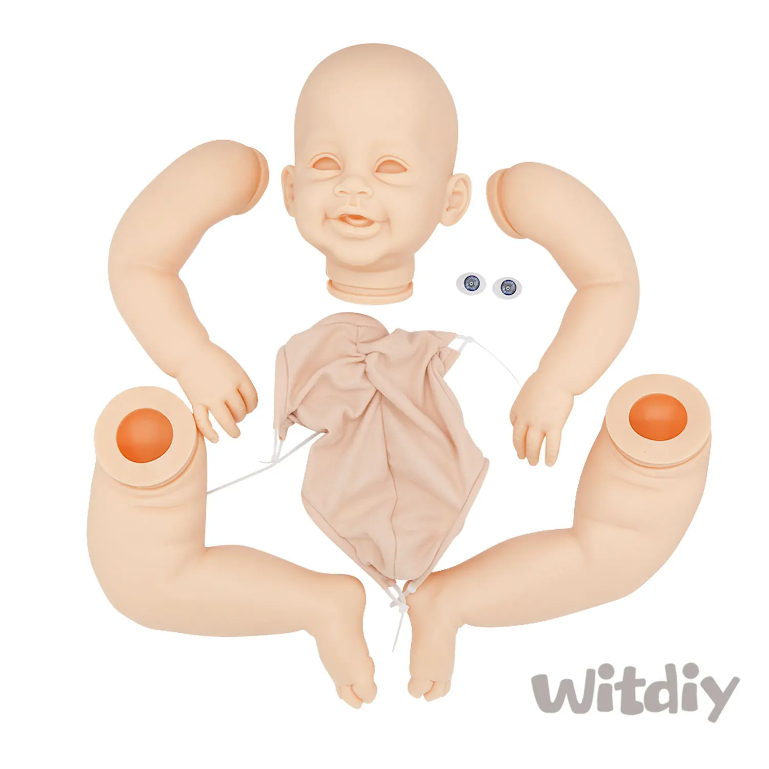 Witdiy  60 cm/23.62 inch new vinyl blank reborn doll baby unpainted kit/Give 2 gifts