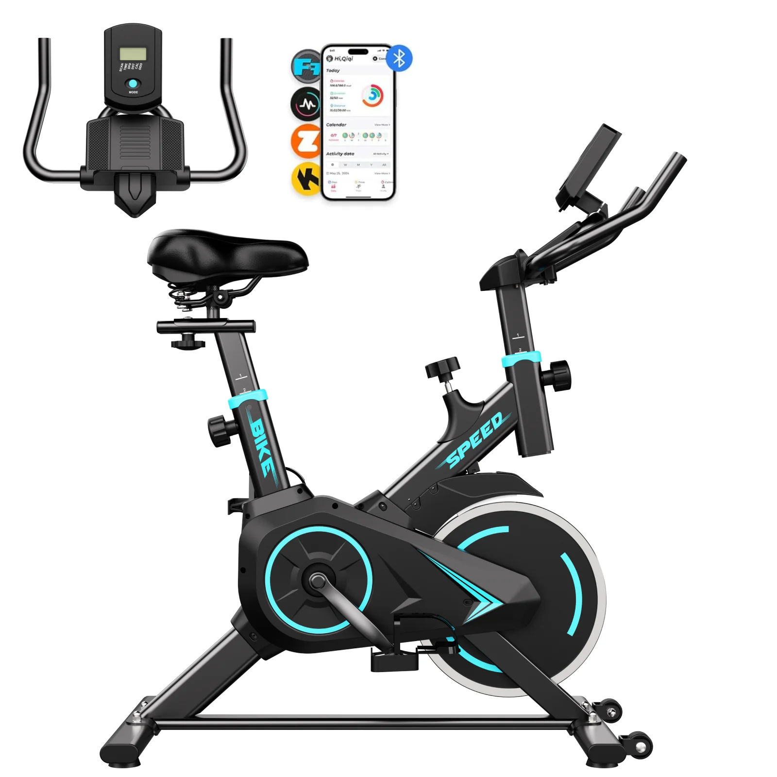 Bicicleta estática | resistencia ajustable, carga máxima 120 kg 🚴