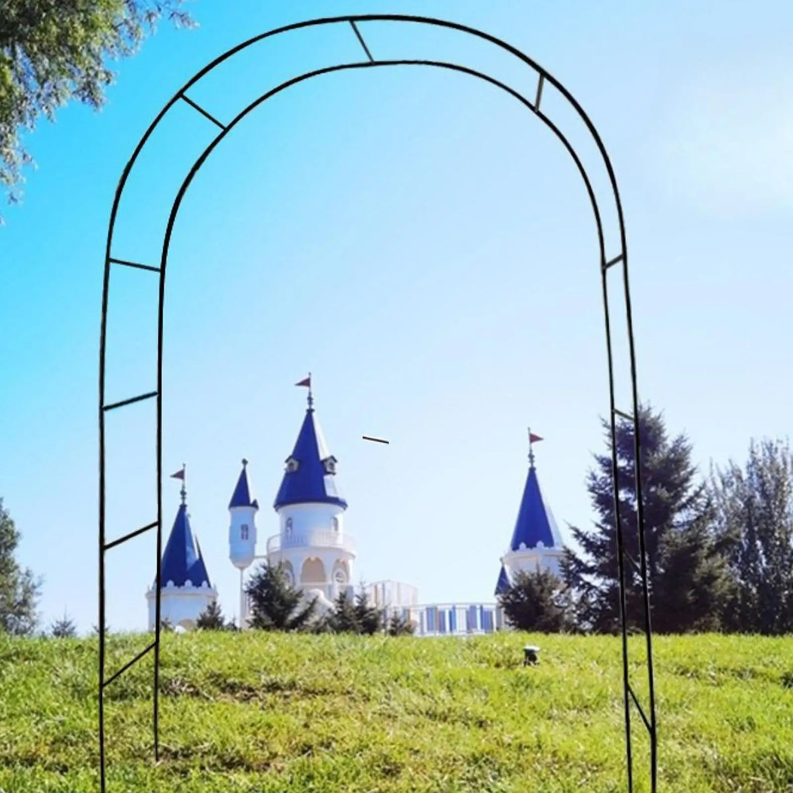 1Pcs Metal Garden Arch Large Size Heavy Duty Steel Frame DIY Metal Trellis Archway Kit for Wedding Ceremony Backdrop