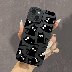 Black Cat Phone Case For Xiaomi Poco F5 X5 X3 M6 X6 Pro 5G Mi 14 13 12 12T 13T Pro 11 Lite 5G NE Matte Silicone Soft Cover