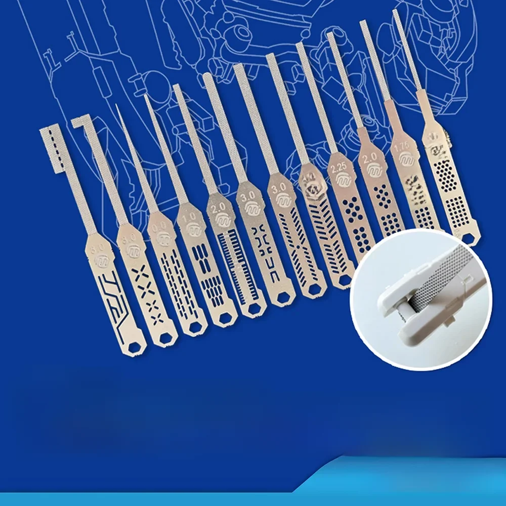 Hobby Model Craft Tool Pilnik do szlifowania drobnych części + zestaw pomocniczych linijek do rzeźbienia 12 rozmiarów grubości 0,4 mm — zdjęcie 2
