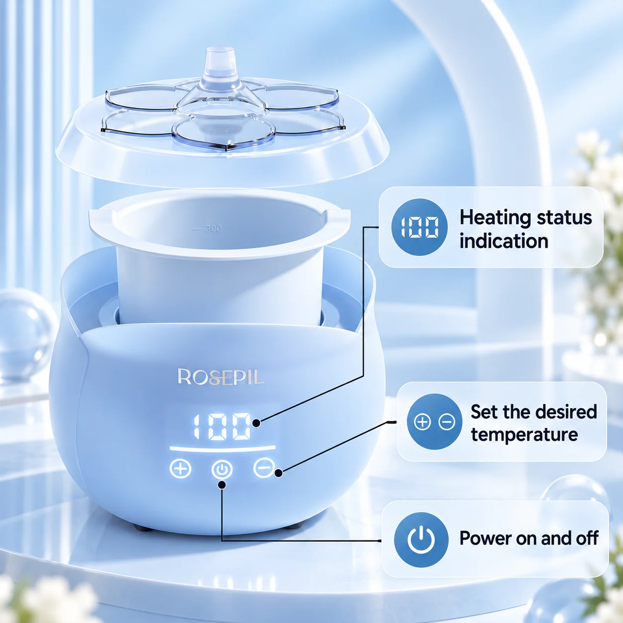 ROSEPIL  Digital Touch Wax War - Wax Warmer ulasan dan harga