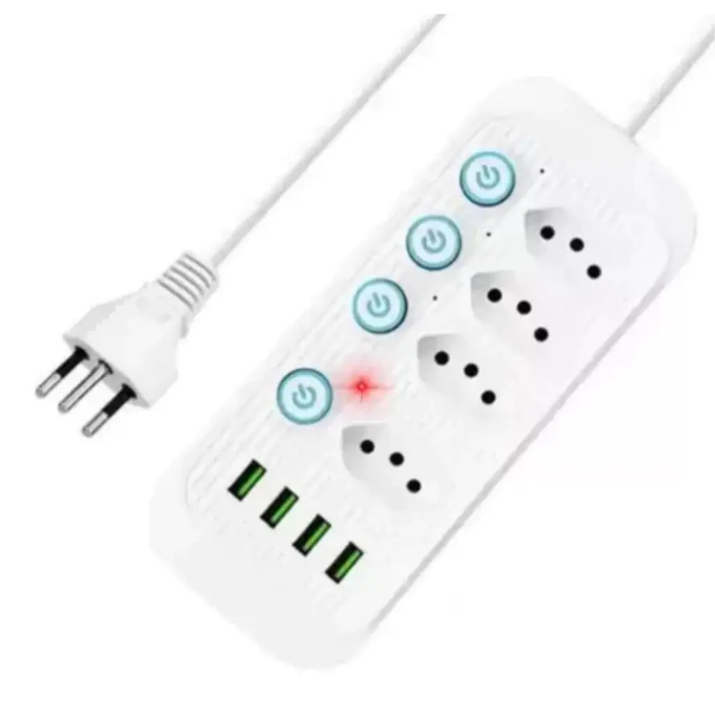 Tomada de alimentação 4USB + 4NIT 2500W 2M BM-A197 2500W
