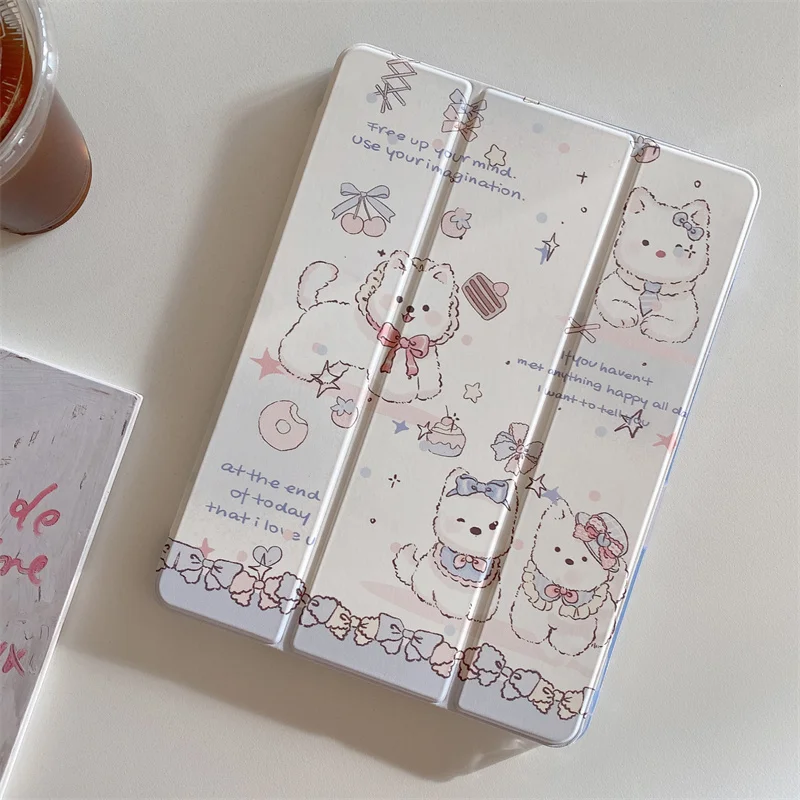 Cute Puppy Case for Apple iPad Air 2024 13 inch Pro 11 12.9 inch Air 5/4 10.9 10th 7/8/9 10.2 10.5\'\' Mini 6 Cover with Pen Slot