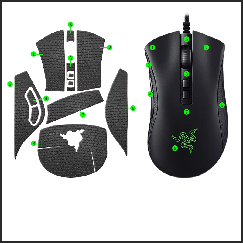 Printed Full / Half cover Mice Sticker Anti-Slip Mouse sticker For Razer DeathAdder V2 Pro Gaming Mouse