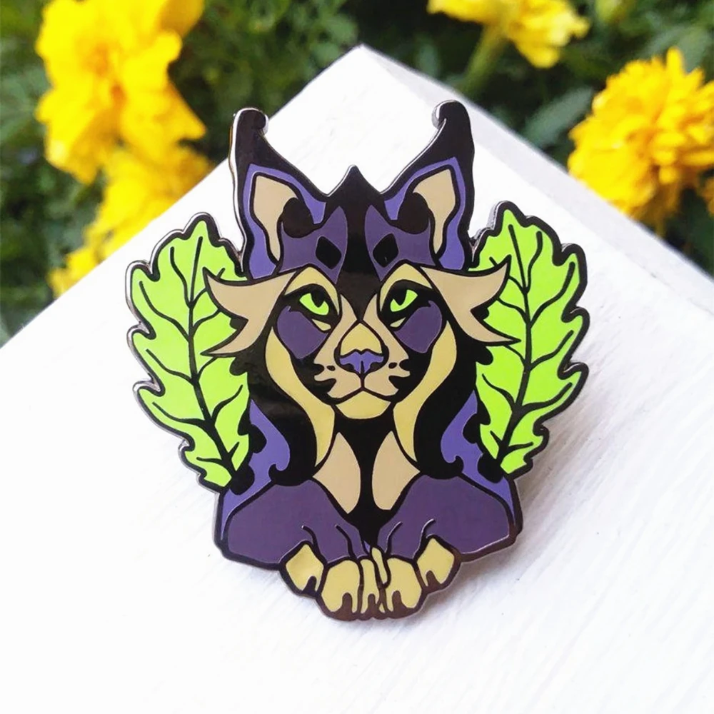 

Handsome Leopard Hard Enamel Pin Kawaii Cartoon Lavender Big Cat Cute Animal Lynx Brooch Accessories Fashion Badge Jewelry Gift