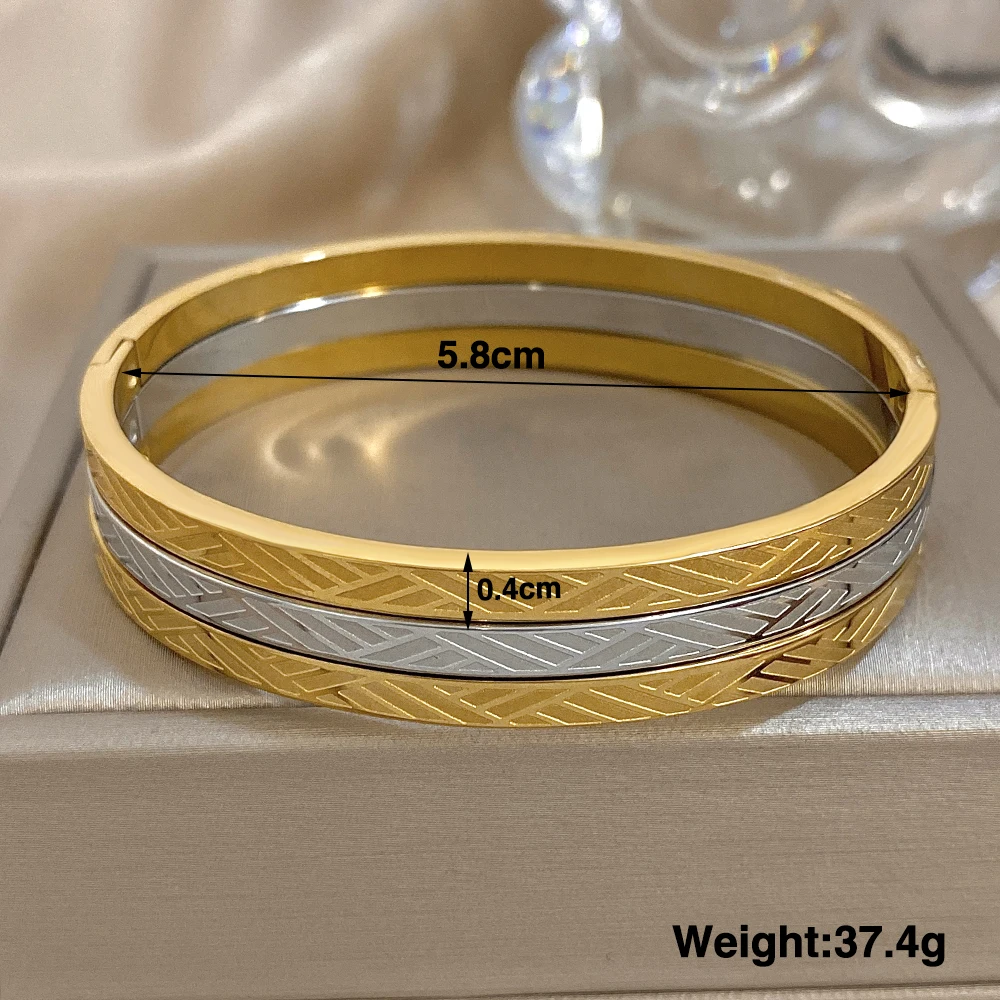 3Pcs/Set Minimalism Stainless Steel Round Spring Bangle Bracelet for Women Smooth Stackable Basic Bracelet Female Jewelry Gift