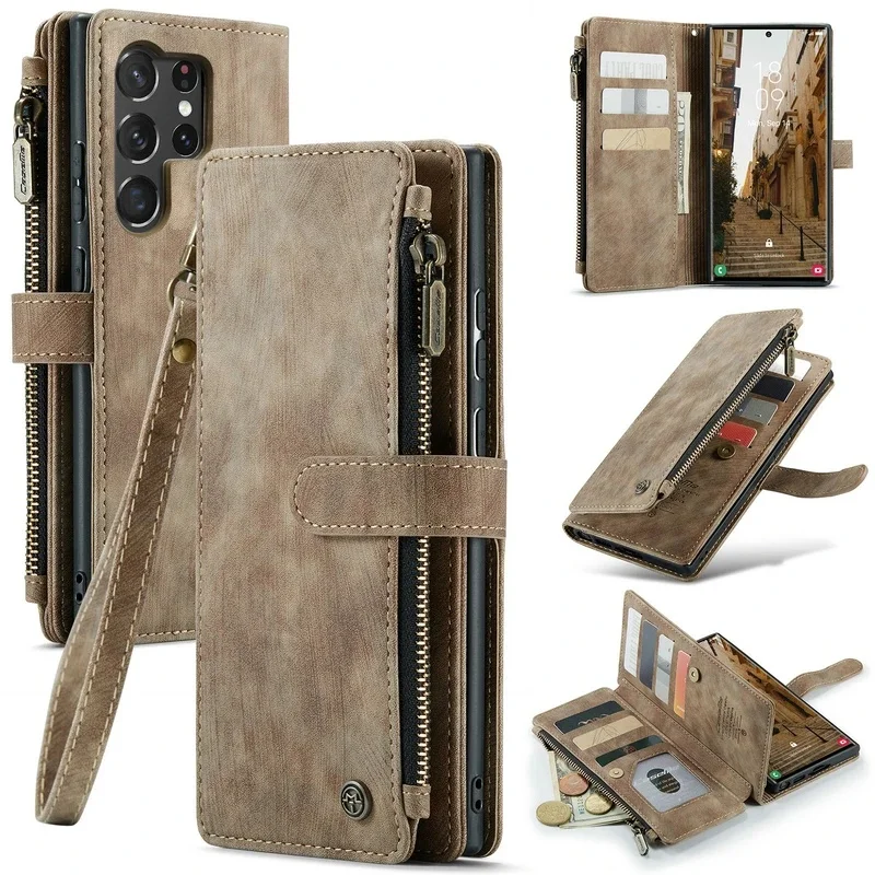Skórzane etui na telefon Samsung Galaxy S25 Ultra S23 FE S22 S21 S20 Plus A30 A22 A32 A33 A51 A52 A53 A71 A72 S22 5G Wallet Cover — zdjęcie produktu 7