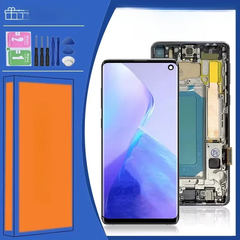 6,1 "calowy dla Samsung S10 G973F/DS G973U G973 SM-G973 LCD z ramką ekran dotykowy Digitizer zgromadzenie dla wyświetlacza SamsungS10 — zdjęcie produktu 7