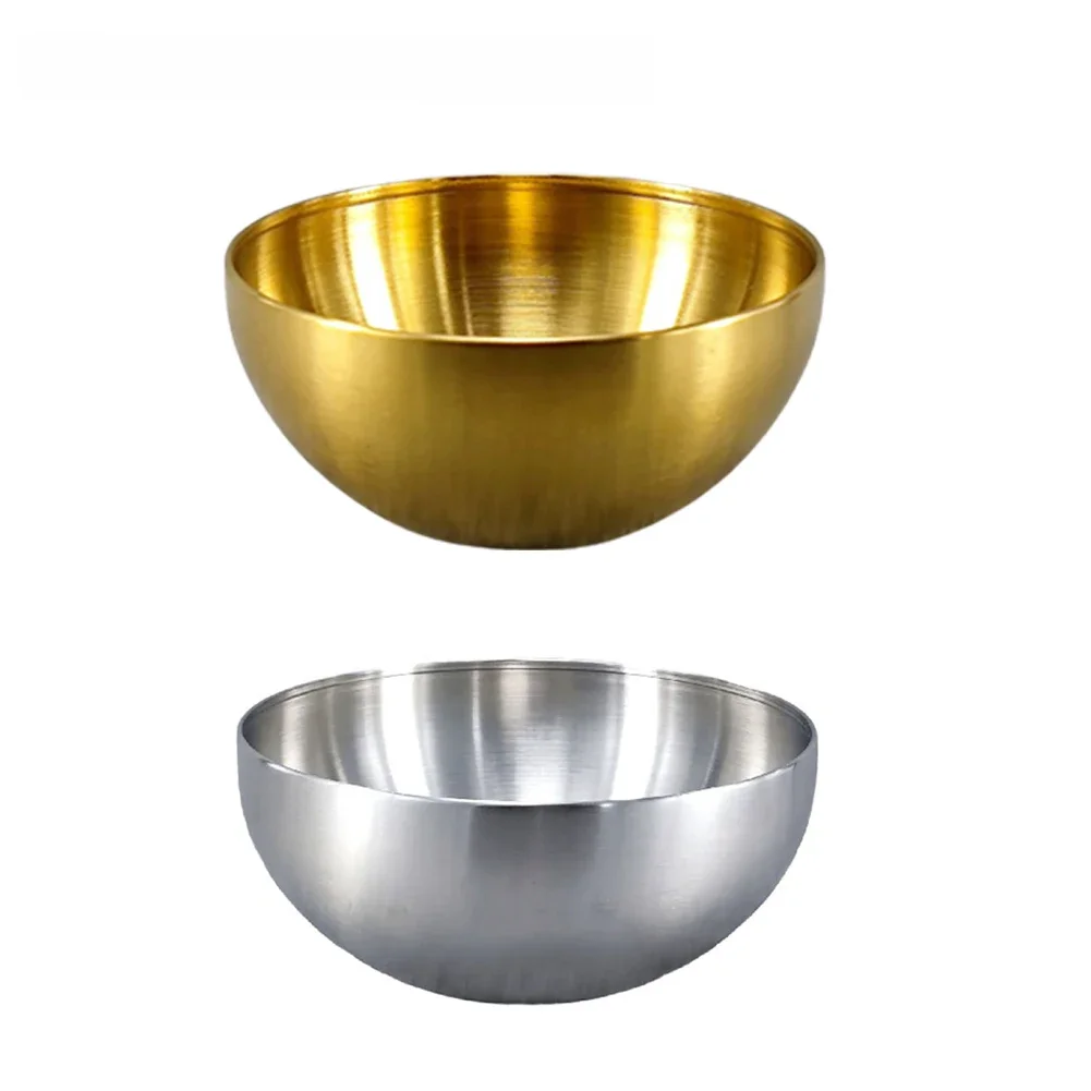 Bols à céréales de riz en métal épais, bol en acier inoxydable 304, bols à soupe de crème glacée à Double paroi, bol de mélange isolé thermiquement