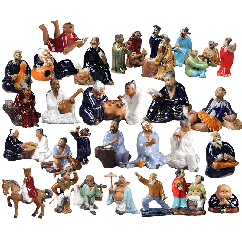 Figurines classiques chinoises en céramique miniatures, aquarium de bonsaï de rocaille, artisanat de paysage, statue, mini jardin, décoration de la maison